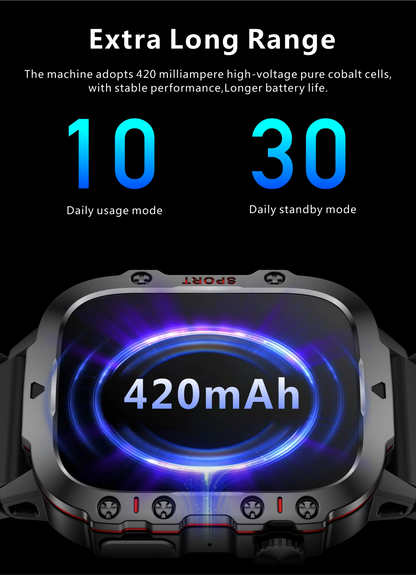 Rugged Military Smart Watch for Men with Bluetooth Calling - Smarsty
