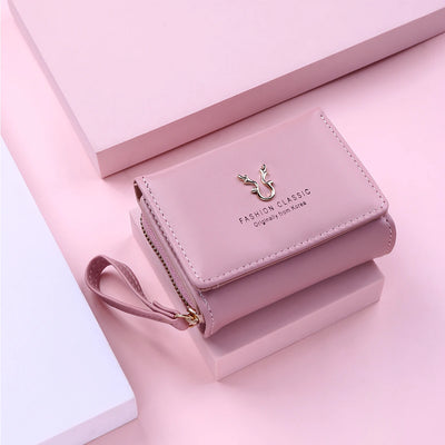 Luxury Brand Women's Small Wallet Female Card Holder Short Wallets with Coin Purse for Woman Ladies PU Leather Hasp Mini Clutch - Smarsty