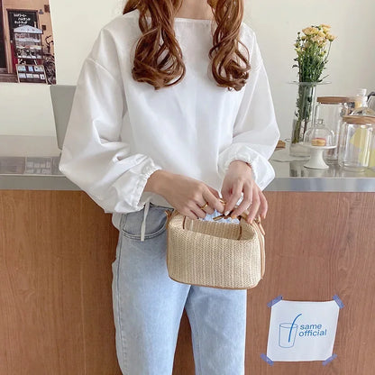 Straw Handbag Crossbody Tote For Summer Beach Style - Smarsty