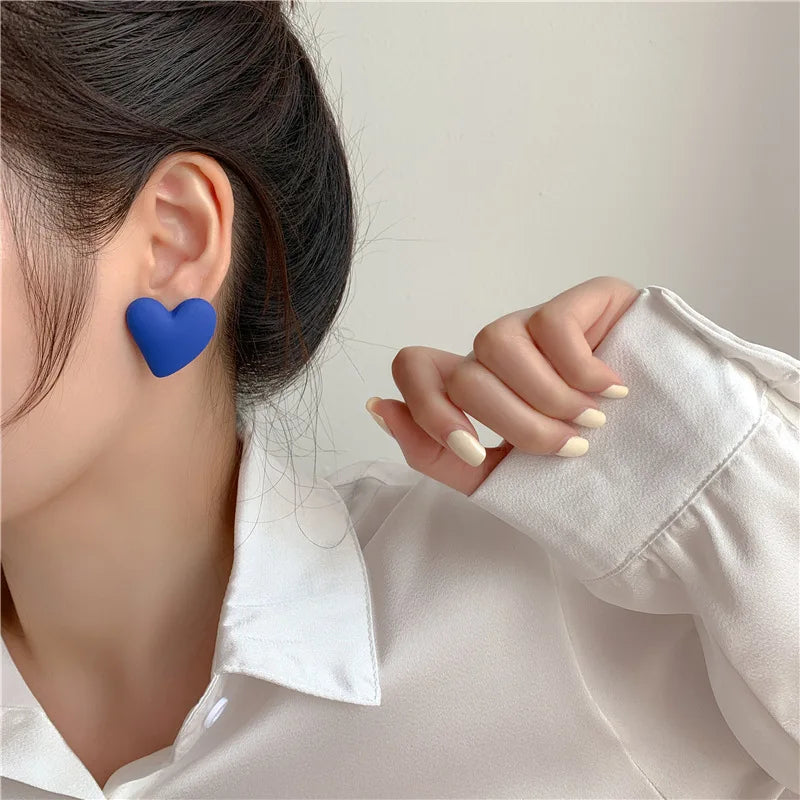 Candy Color Heart Acrylic Earrings for Women Stylish Design - Smarsty