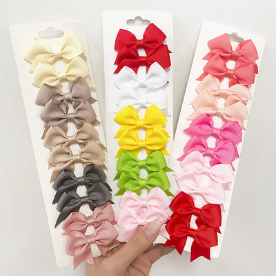 Handmade Baby Girls Bow Hair Clips Set Nontoxic Soft - Smarsty