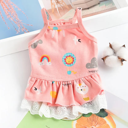 Summer Dog Dress for Small Pets with Stylish Stripes - Smarsty
