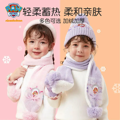 Kids Cartoon Winter Hat Scarf Set With Gloves Warmth - Smarsty