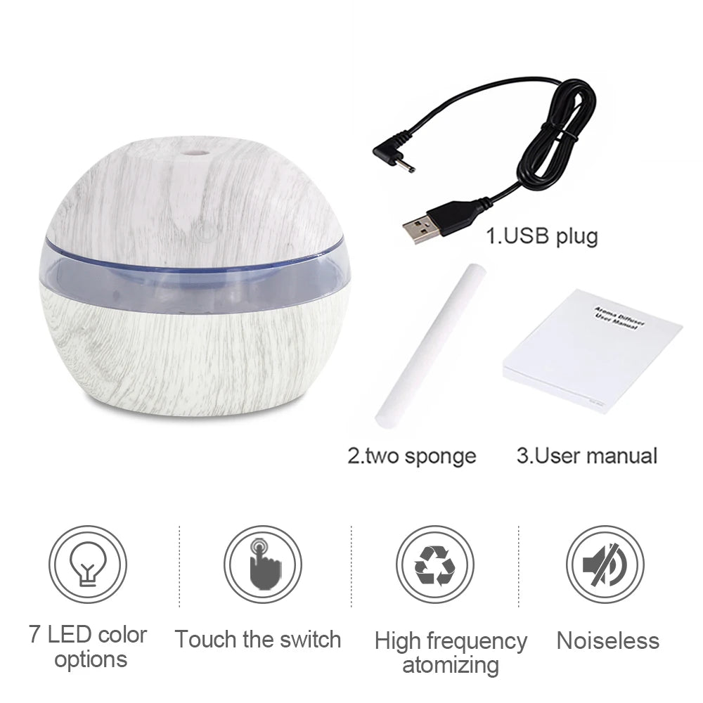 300ml Ultrasonic Humidifier with Timer and Aromatherapy - Smarsty