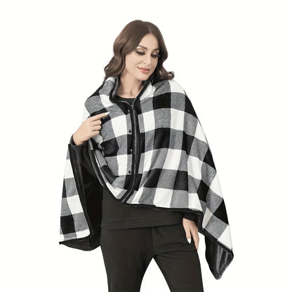 Wearable Flannel Shawl Blanket for Cozy Comfort - Smarsty