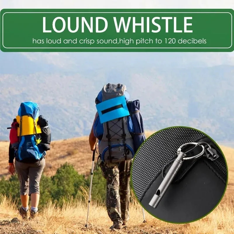 Titanium Whistle Emergency Whistle With Lanyard Safety Survival Whistle Ultralight Camping Whistle Hiking Outdoors Emergency