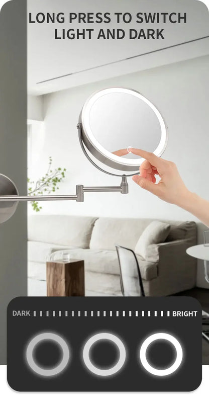 Wall Mounted Makeup Mirror with 10x Magnification - Smarsty