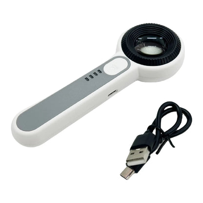60X Handheld Magnifier Rechargeable Illuminated Magnifying Glass Wear Resist Lighting Book Magnifier for Seniors Reading Repair