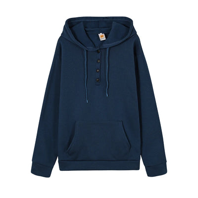 European and N Women's Long-sleeved Loose Casual Hooded Drawstring Pocket Hoodie - Smarsty