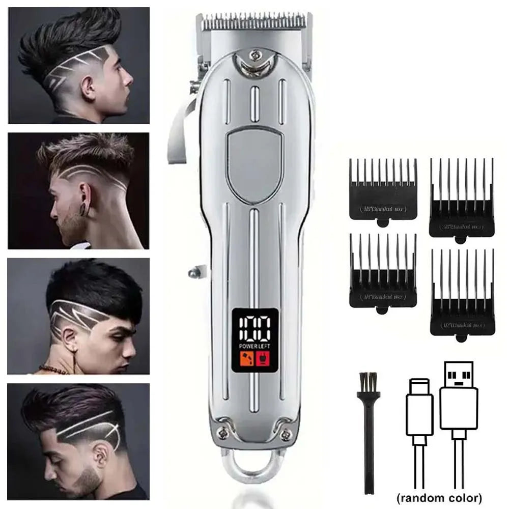 Professional Hair Clipper and Trimmer Set Men Electric Razor Shavers Beard Trimmer Rechargeable Barber Clippers Haircut Kit - Smarsty