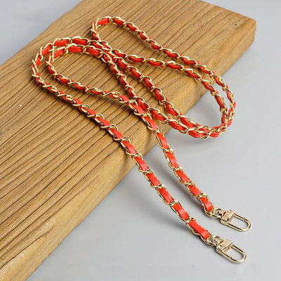 PU Leather Metal Chain Accessories Crossbody Shoulder Portable Wrist Bag Chain Strap Replacement Luggage Accessories Versatile - Smarsty