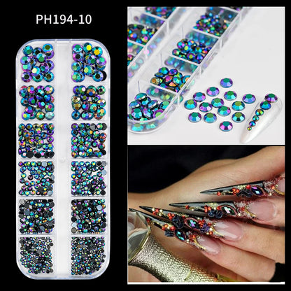 Mixed Nail Rhinestones with Shiny Clear Colors for Stunning Nail Art - Smarsty