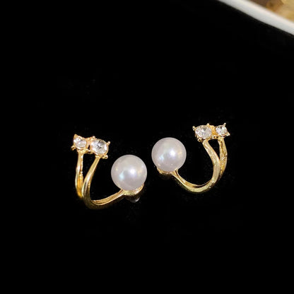 Elegant Pearl Heart Stud Earrings For Wedding Gifts - Smarsty