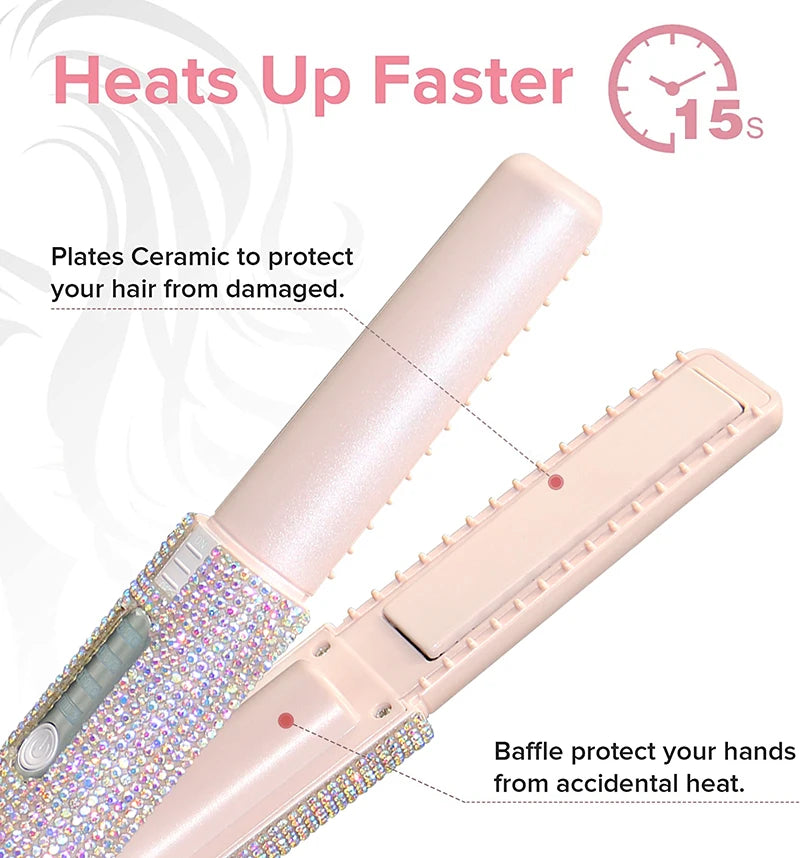 2 in 1 Wireless Hair Straightener and Curler Brush - Smarsty