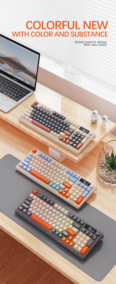 Wireless Keyboard With Screen Bluetooth Multi Device Linking - Smarsty