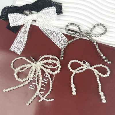 1Pairs Bowknot Shoe Decoration Shoe Lace Clips with Stylish Beaded Sneakers，Detachable Resin Pearls Flower Shoe Clips Decorative - Smarsty