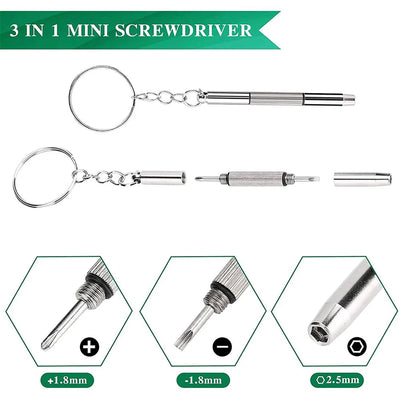 1/2/10pcs Mini 3 in1 Screwdriver Eyeglass Optical Eye Glasses Portable Spectacles Watch Repair Kit Practical Household Hand Tool - Smarsty
