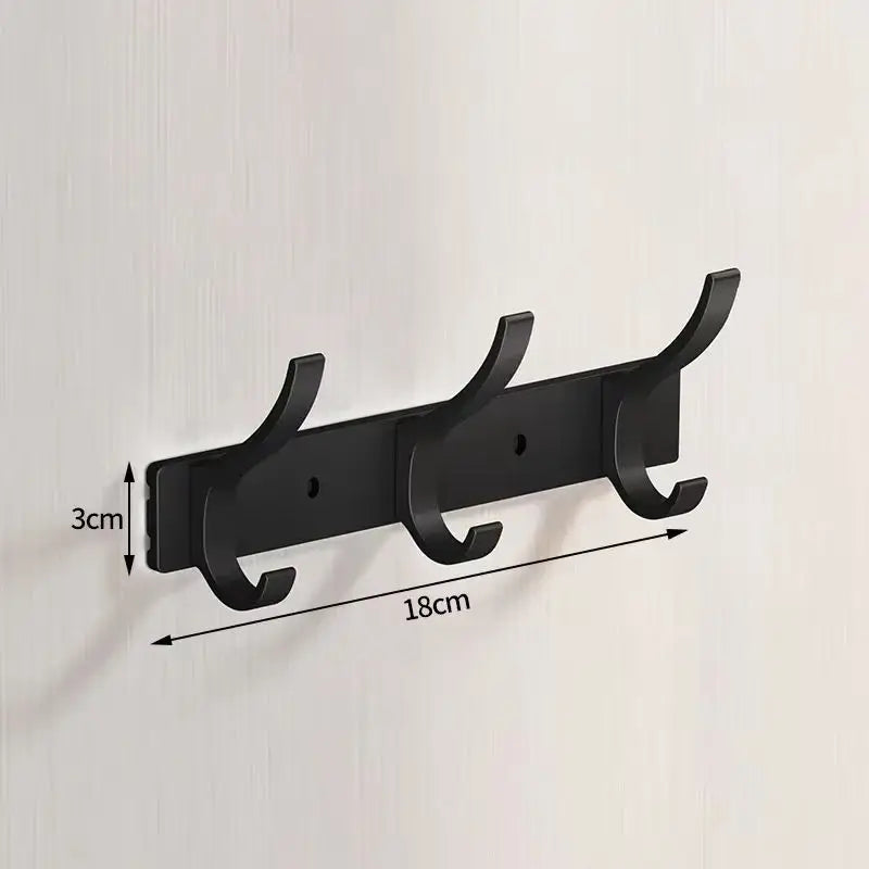 Black Aluminum Robe Hooks for Towel and Coat Storage - Smarsty