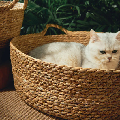 Rattan Weaving Cat Bed for Comfortable Summer Sleep - Smarsty