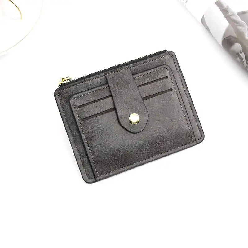 Luxury Small Men's Credit ID Card Holder Wallet Male Slim Leather Wallet with Coin Pocket Brand Designer Purse for Men Women - Smarsty
