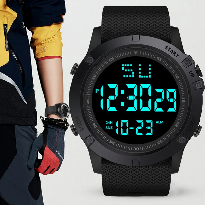 Men's Waterproof Sports Watch with LED Display and Stopwatch - Smarsty