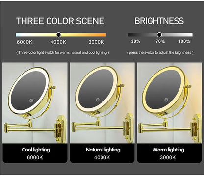 8 Inch Chrome Makeup Mirror with Dual Magnification - Smarsty