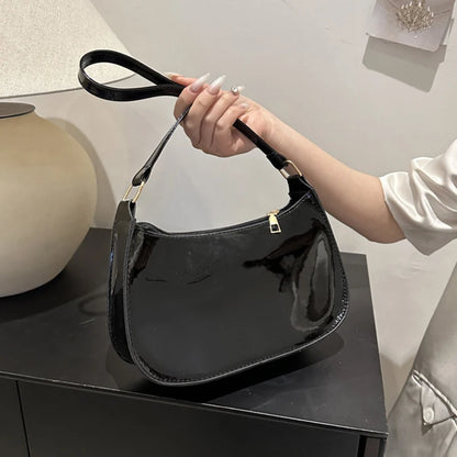 Vintage Patent Leather Shoulder Bag For Women Designer - Smarsty