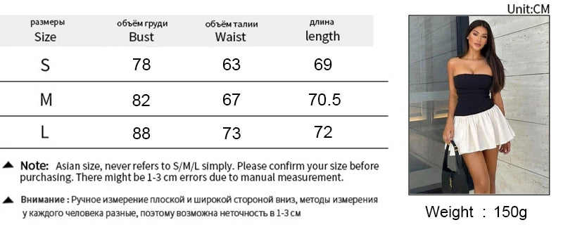 Black Sexy A-Line Dress Summer Strapless Women Slim Fit Off Shoulder Fashion Patchwork Casual Party Female Mini Dresses Clothing