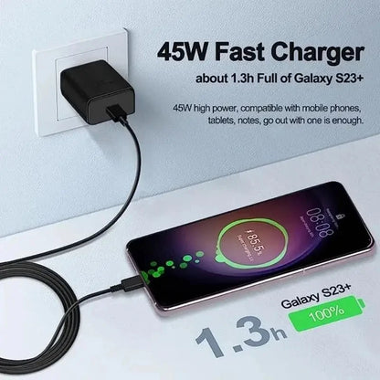 45W PD USB C Fast Charger S24 UltraMax Cable Included - Smarsty