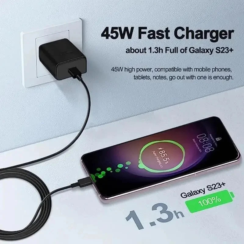 45W PD USB C Fast Charger S24 UltraMax Cable Included - Smarsty