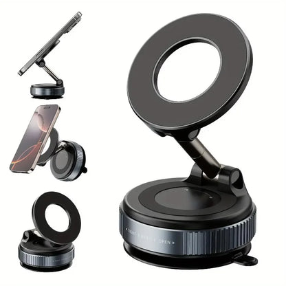 Magnetic Car Phone Holder 360 Rotation Vacuum Suction - Smarsty