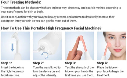 Handheld Electric Facial Therapy Wand for Acne Treatment - Smarsty