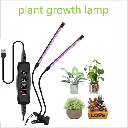 USB LED Plant Grow Light Indoor Garden 5 Dimmable Levels Grow Light Full Spectrum Timer Setting Hydroponic Greenhouse 3H/9H/12H