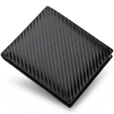 New Carbon Fiber Short Wallet Men's Card Bag Integrated Zipper Change Bag Holder - Smarsty