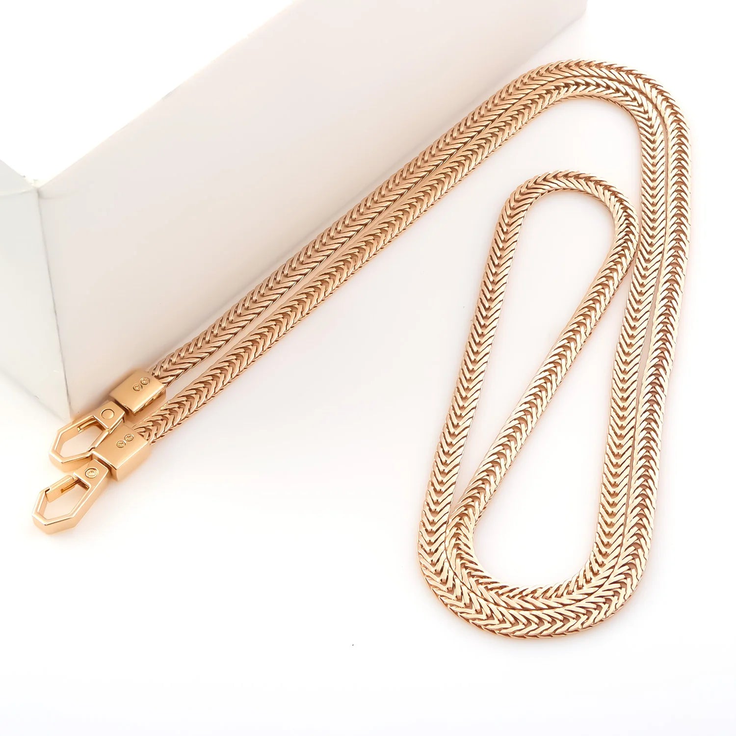 Snake Bag Chains Bag Chain Strap Replacement 7mm Wide Flat Chain Strap Metal Chains for Wallet Tote Bag Shoulder Crossbody Bag