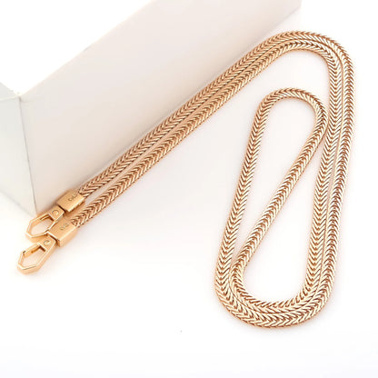 Snake Bag Chains Bag Chain Strap Replacement 7mm Wide Flat Chain Strap Metal Chains for Wallet Tote Bag Shoulder Crossbody Bag