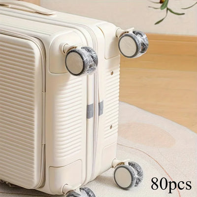 50/80pcs Luggage Wheel Covers - Dustproof Suitcase Protectors Wheel, Disposable Travel Accessories for Trolley Cases - Smarsty