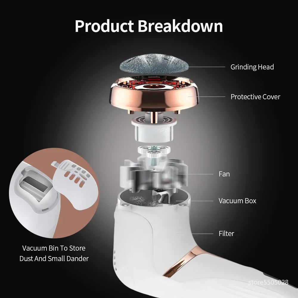 Rechargeable Electric Foot File Callus Remover for Smooth Feet - Smarsty