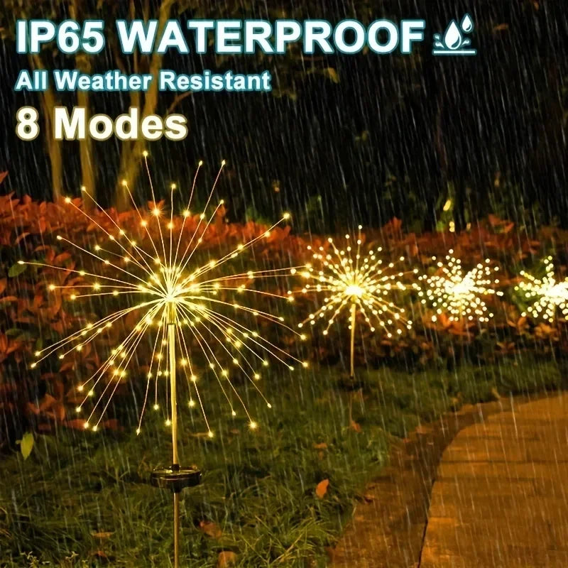 Solar Powered Firework String Lights with 8 Lighting Modes - Smarsty