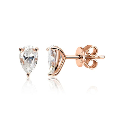 Certified Moissanite Stud Earrings VVS1 18k Gold Plated - Smarsty