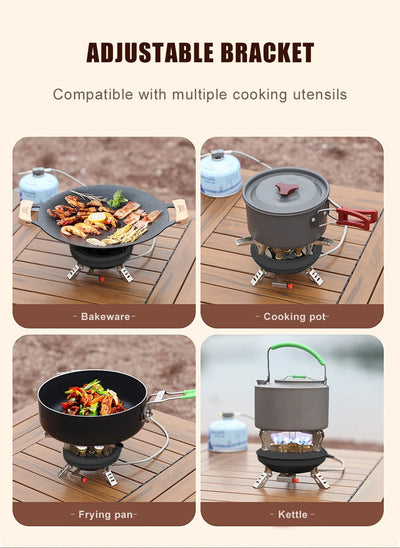 BRS-201A Portable Camping Gas Stove 16000W High Pressured Propane Butane Gas Burner Outdoor Emergency Stove with Piezo Ignition by Smarsty