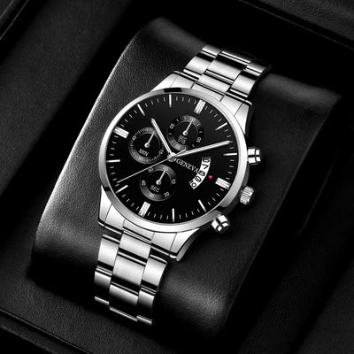 Luxury Silver Stainless Steel Quartz Watch for Men - Smarsty