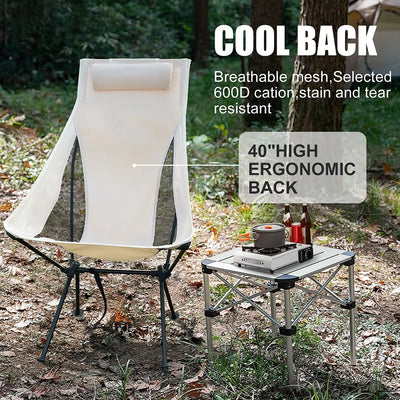 Westtune Portable Folding Camping Chair with Headrest Lightweight Tourist Chairs Aluminum Alloy Fishing Chair Outdoor Furniture by Smarsty