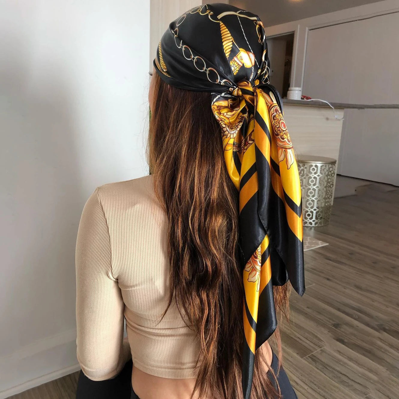 Luxury Silk Satin Hijab Scarf For Women Square Shawl - Smarsty