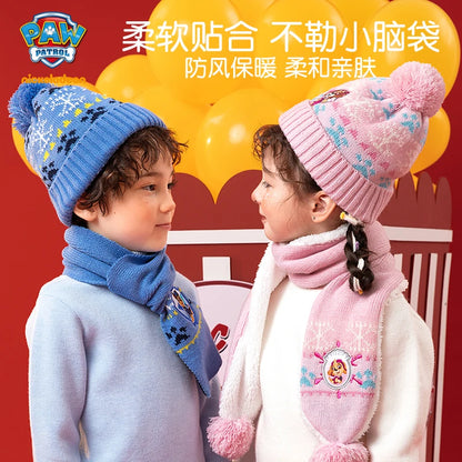 Kids Cartoon Winter Hat Scarf Set With Gloves Warmth - Smarsty