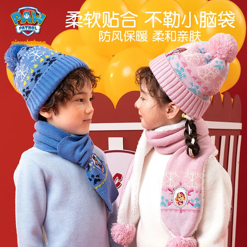 Kids Cartoon Winter Hat Scarf Set With Gloves Warmth - Smarsty