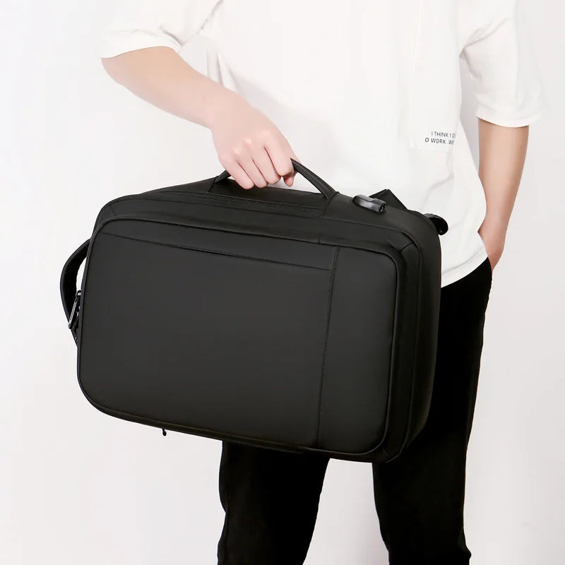 1Pcs Expandable Travel Backpack, Business casual men's backpack,with USB charging,waterproof fabric,suitable for daily commuting - Smarsty
