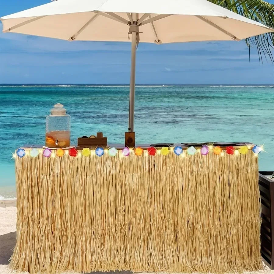 Vibrant Hawaiian Table Skirt for Easy Summer Parties - Smarsty