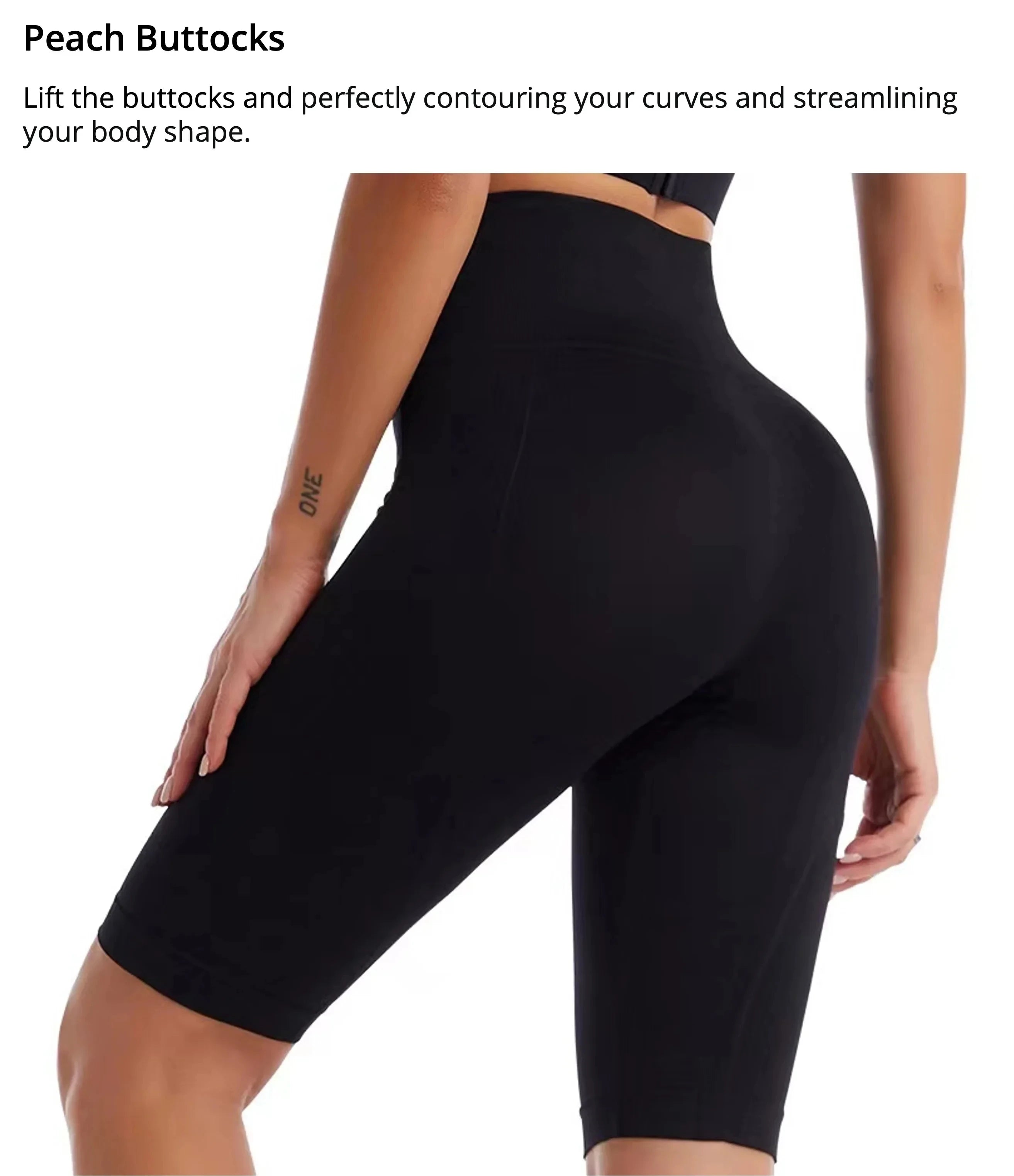High Waist Sports Biker Shorts Women Naked Feeling Workout Push Up Leggings Tummy Control Yoga Running Fitness Gym Slim Pants - Smarsty