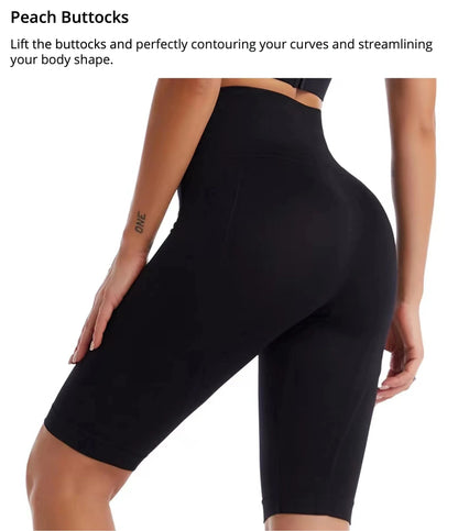 High Waist Sports Biker Shorts Women Naked Feeling Workout Push Up Leggings Tummy Control Yoga Running Fitness Gym Slim Pants - Smarsty